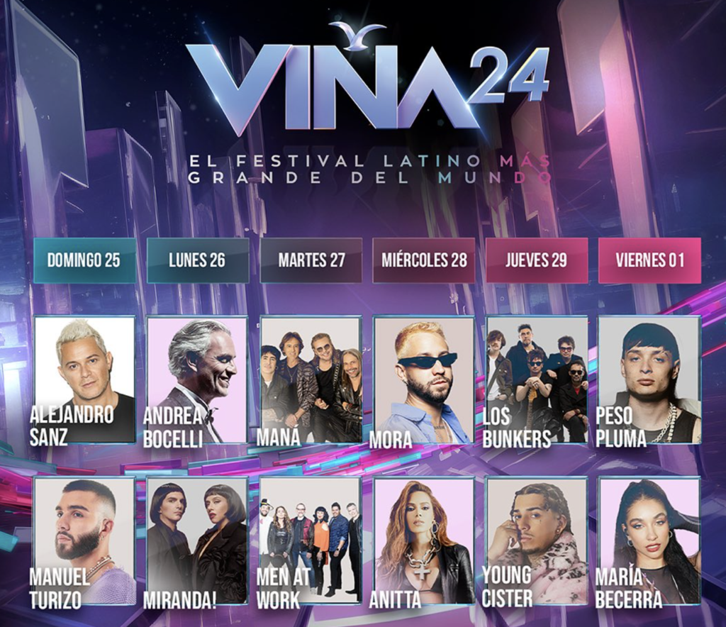 La Quinta tiene Festival Viña 2024 confirmó a todos sus artistas