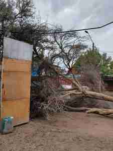 Fuertes en vientos en Paipote acompañado de caída irregular de granizo